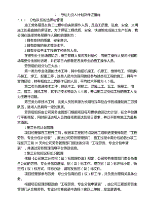 劳动力投入计划及保证措施.docx