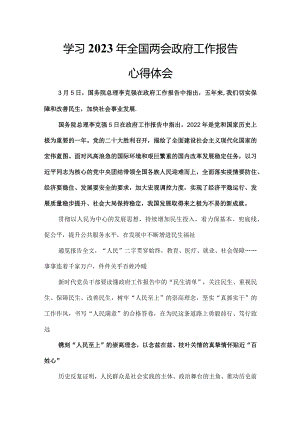 学习2023年全国两会政府工作报告心得体会模板.docx