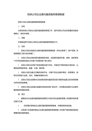 担保公司企业委托融资服务管理制度.docx
