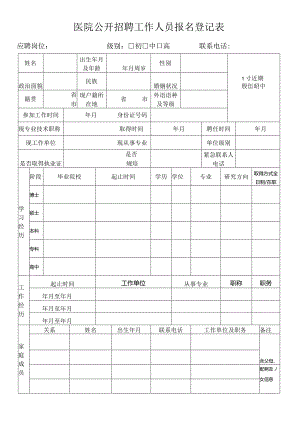 医院公开招聘工作人员报名登记表.docx