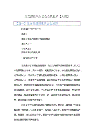 党支部组织生活会会议记录【六篇】.docx