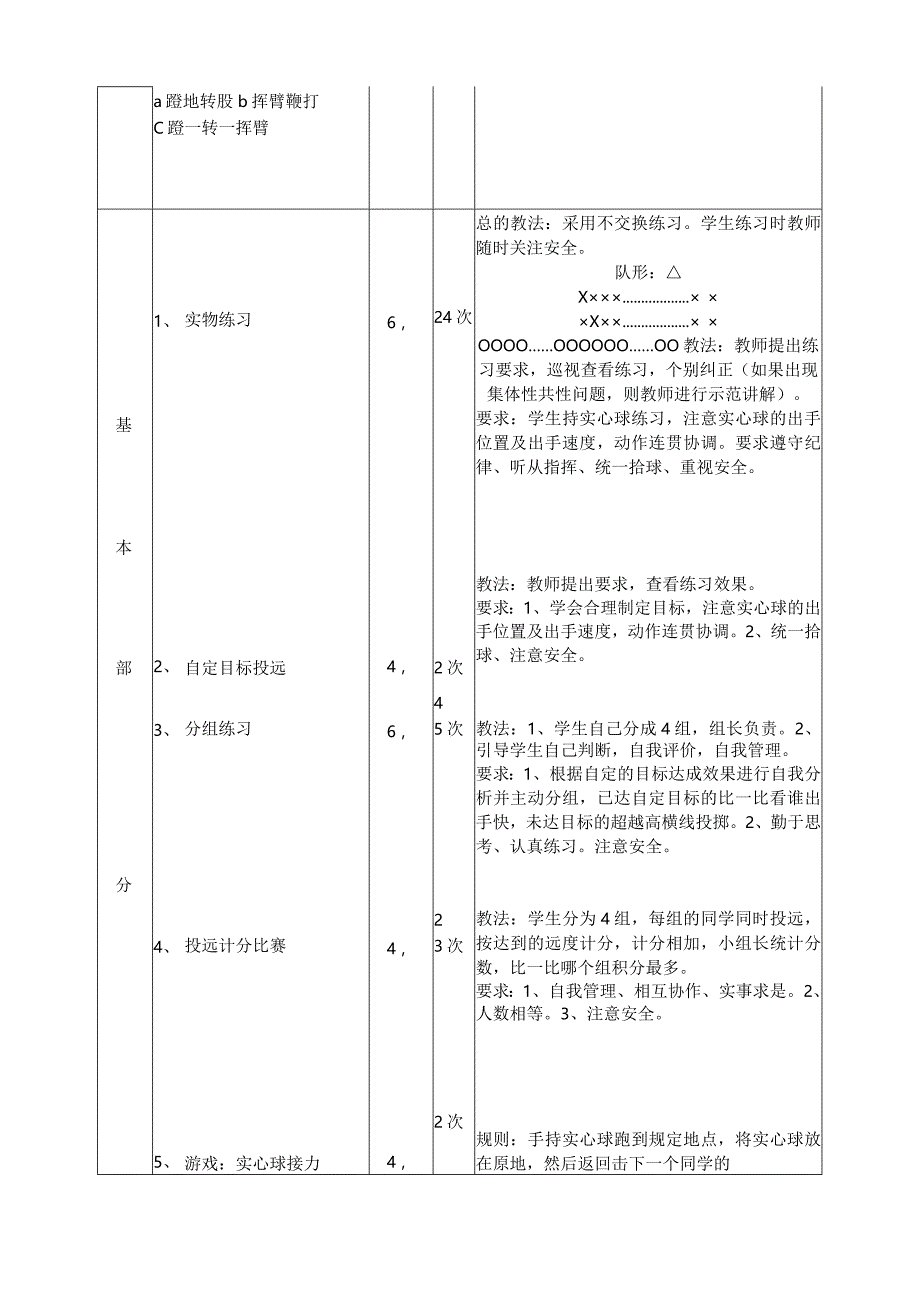 原地侧向掷实心球(教学设计)人教版体育五年级上册.docx_第3页