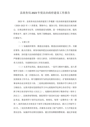 县商务局2023年度法治政府建设工作报告(3篇).docx