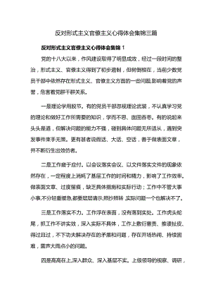 反对形式主义官僚主义心得体会集锦三篇.docx