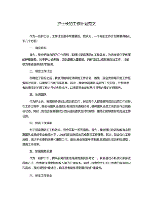 护士长的工作计划范文.docx