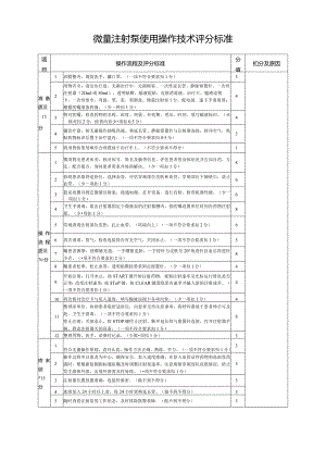 微量注射泵使用操作技术评分标准.docx