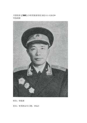开国将帅（560）少将贺振新.docx