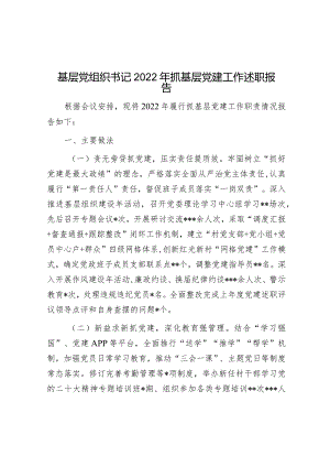 基层党组织书记2022年抓基层党建工作述职报告.docx