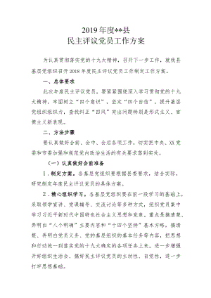 2019年县评议党员工作方案.docx