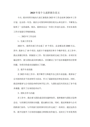 2023年度个人述职报告范文3.docx