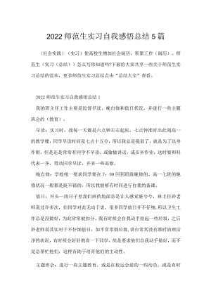 2022师范生实习自我感悟总结5篇.docx