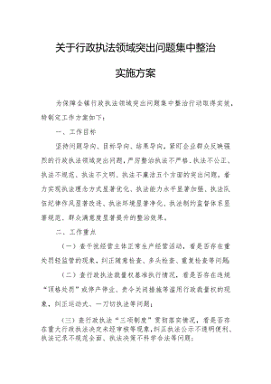 关于行政执法领域突出问题集中整治实施方案.docx