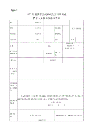 2011年桐城市事业单位公开招聘工作人员报名资格审查表.docx