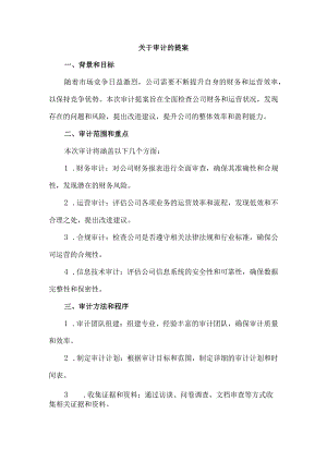 关于审计的提案.docx