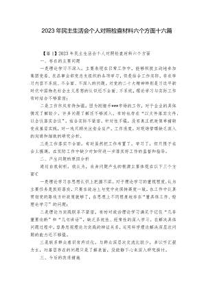 2023年民主生活会个人对照检查材料六个方面十六篇.docx
