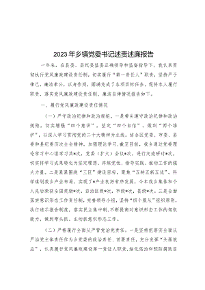 2023年乡镇党委书记述责述廉报告.docx