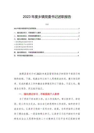 2023年度乡镇党委书记述职报告.docx