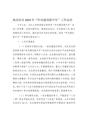 2023年执法队伍“作风建设提升年”工作总结.docx