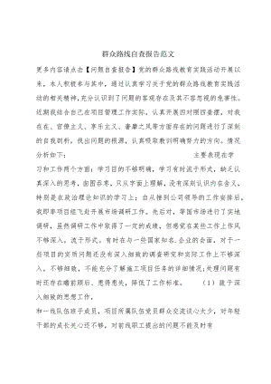 群众路线自查报告范文.docx