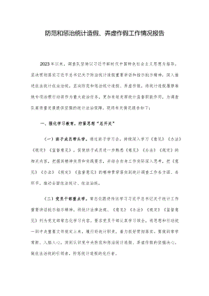 防范和惩治统计造假、弄虚作假工作情况报告.docx
