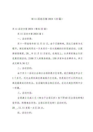 双11活动方案2024（22篇）.docx