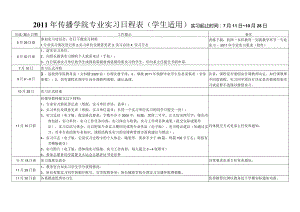 2011年传播学院专业实习日程表（实习起止时间：7月11日.docx