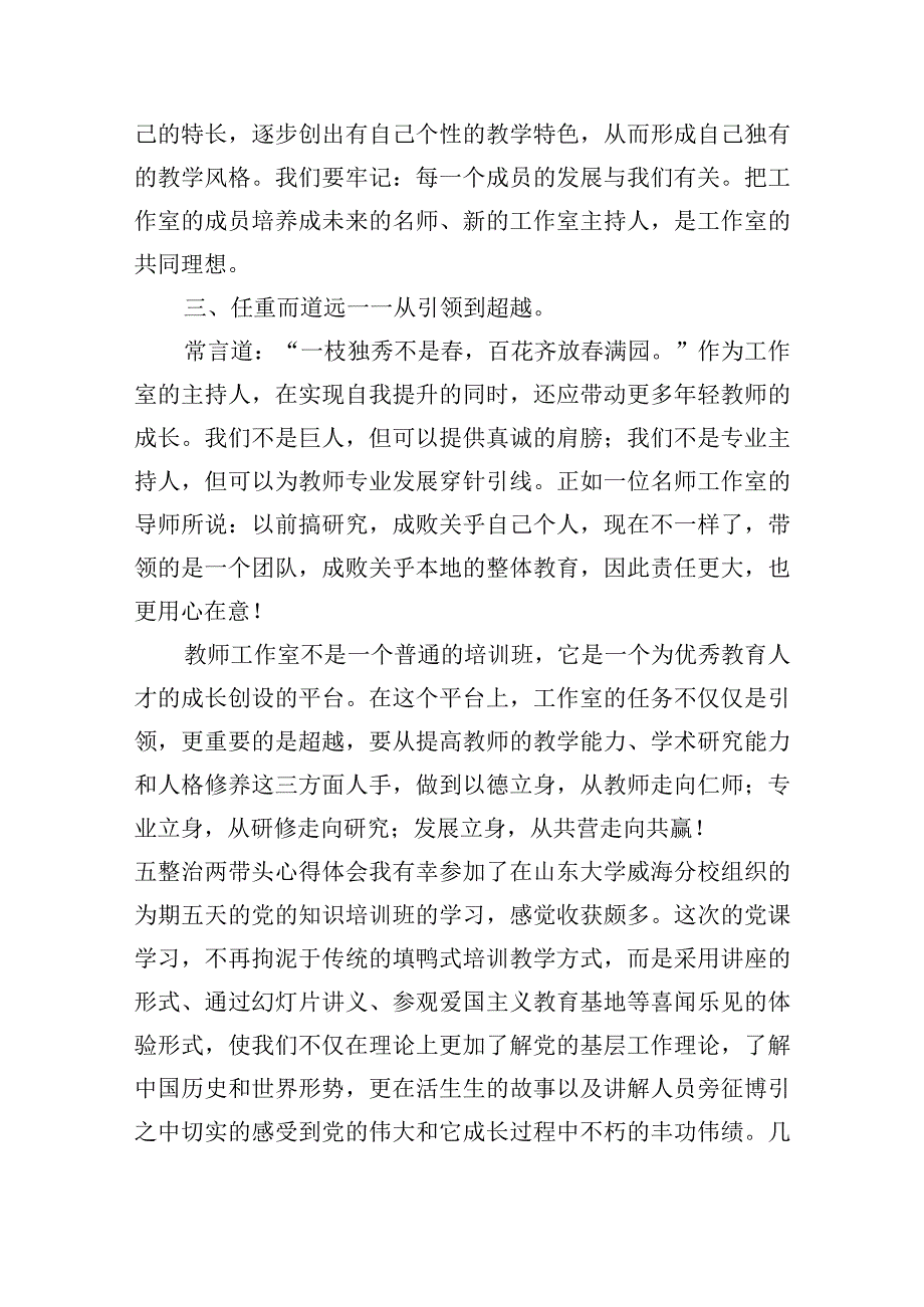 五整治两带头心得体会范文十三篇.docx_第2页