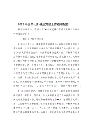2022年度书记抓基层党建工作述职报告.docx