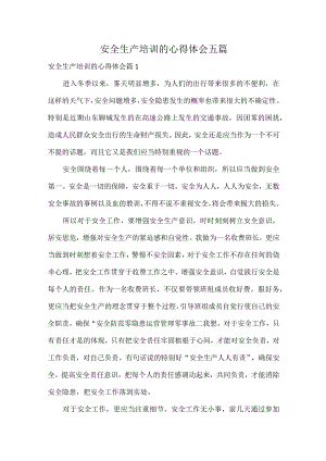安全生产培训的心得体会五篇.docx