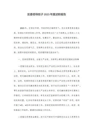 区委领导班子2023年度述职报告.docx