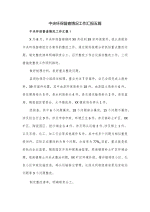 中央环保督查情况工作汇报五篇.docx