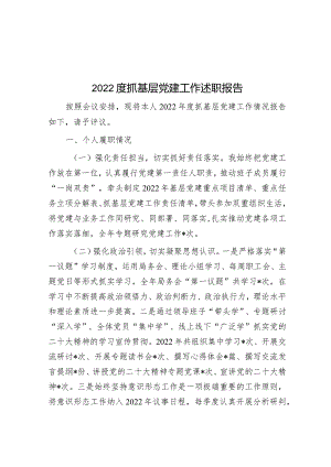 2022度抓基层党建工作述职报告.docx