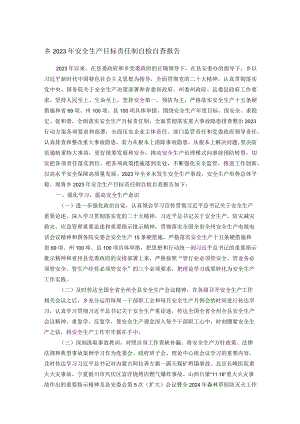 乡2023年安全生产目标责任制自检自查报告.docx
