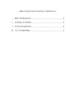 2023年度基层党支部书记抓党建工作述职报告范文三.docx