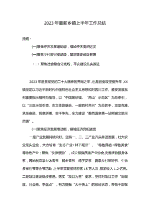 2023年最新乡镇上半年工作总结.docx