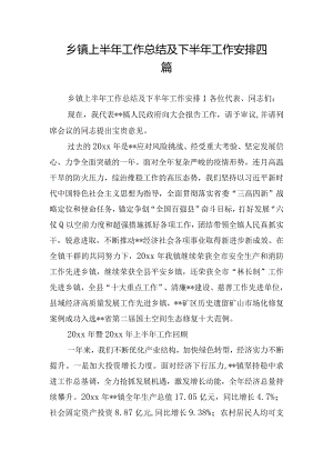 乡镇上半年工作总结及下半年工作安排四篇.docx