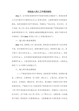 党组选人用人工作情况报告.docx