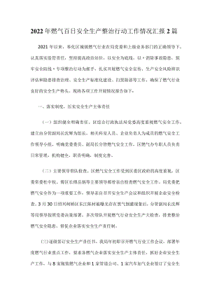 2022年燃气百日安全生产整治行动工作情况汇报2篇.docx