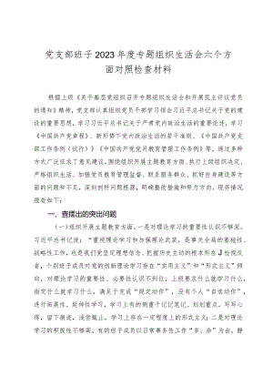2篇支部班子2023-2024年度组织生活会六个方面班子对照检查材料.docx