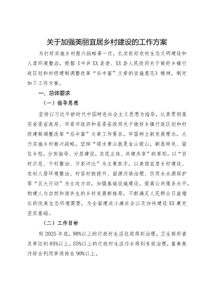 关于加强美丽宜居乡村建设的工作方案.docx