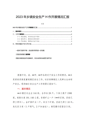 2023年乡镇安全生产工作开展情况汇报.docx