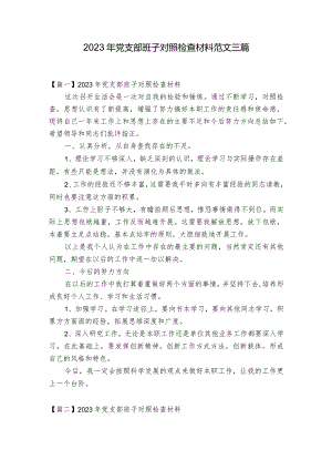 2023年党支部班子对照检查材料范文三篇.docx