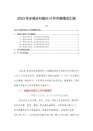 2023年乡镇乡村振兴工作开展情况汇报.docx