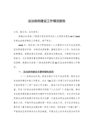 法治政府建设工作情况报告.docx