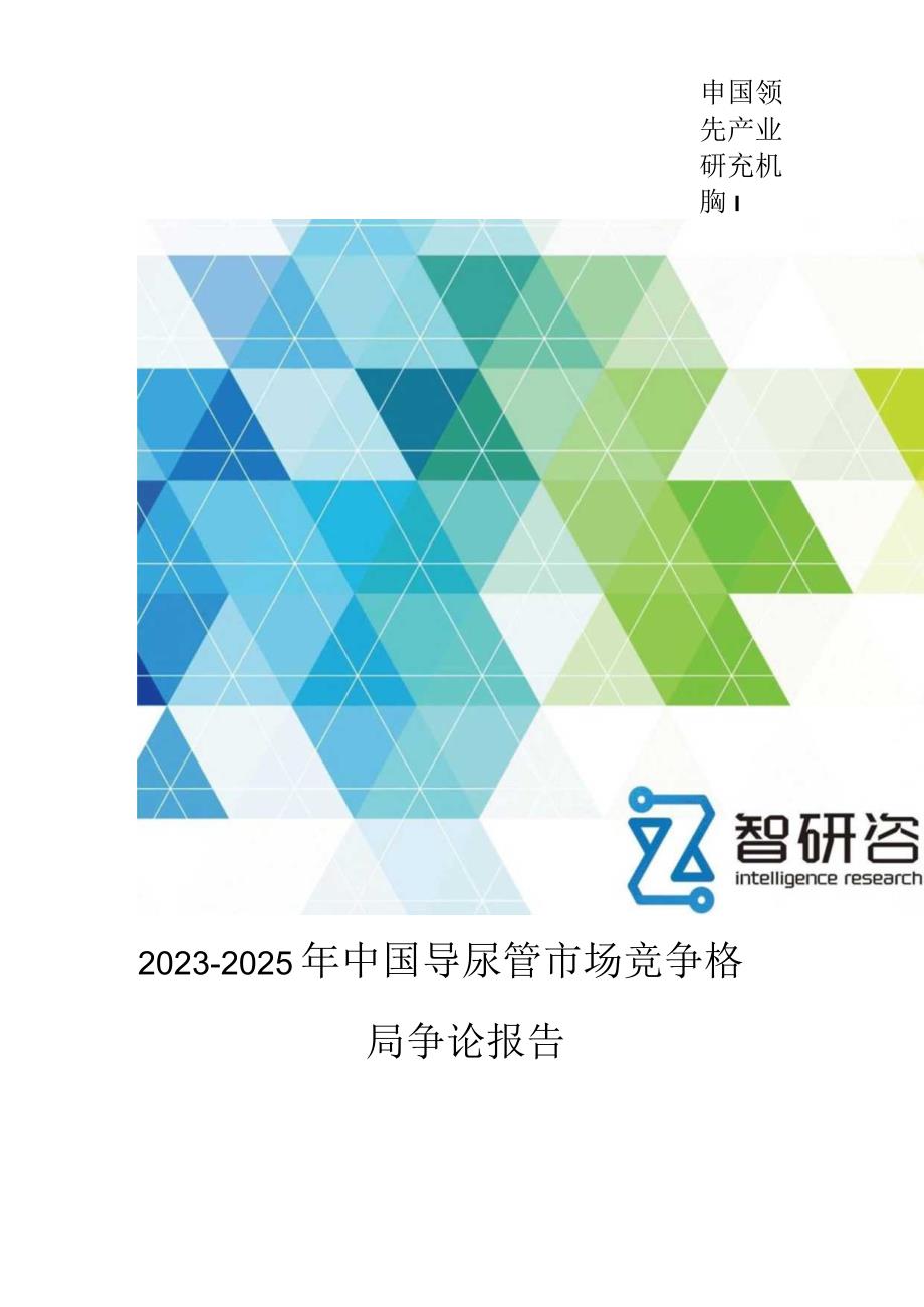 2023年-2025年中国导尿管市场竞争格局研究报告.docx_第1页