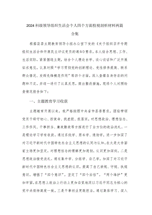 2024科级领导组织生活会个人四个方面检视剖析材料两篇合集.docx