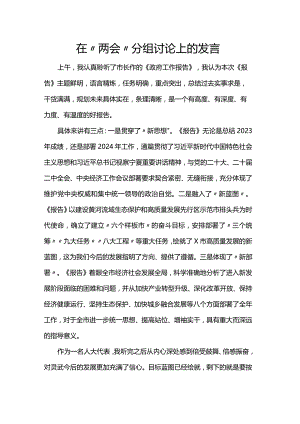 在“两会”分组讨论上的发言.docx