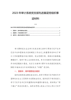 2023年审计系统党支部先进基层党组织事迹材料.docx