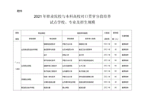 2020年职业院校与本科高校对口贯通分段培养试点学校专业及招生规模.docx