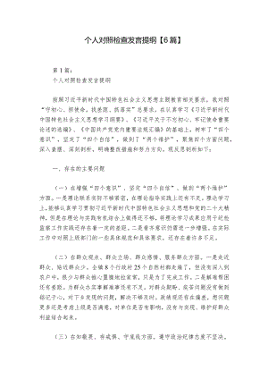 个人对照检查发言提纲【6篇】.docx